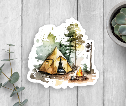 Camping Tent Vinyl Sticker