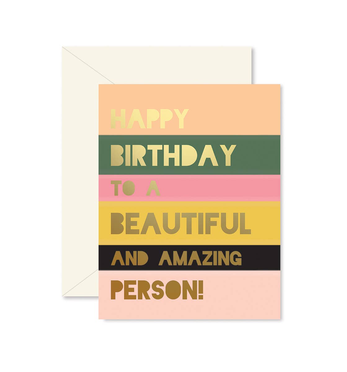 Beautiful Person Colorblock Birthday Card