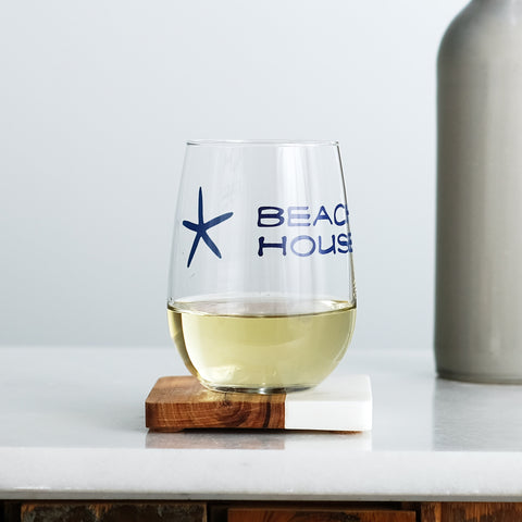 Beach House Stemless Wine Glasses