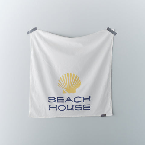 Beach House Flour Sack Towels, Starfish, Sea Urchin, Sand Dollar, Scallop