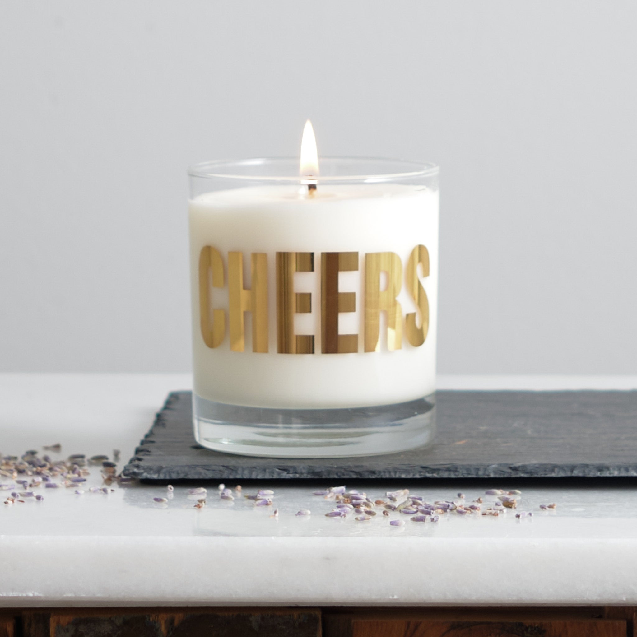 Cheers Soy Candle 20k GOLD reusable container