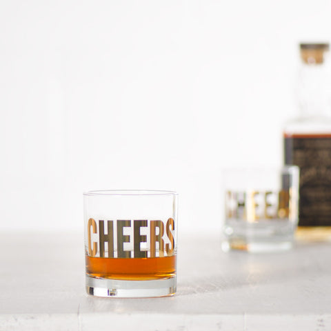 20k Gold Cheers Rocks Glasses