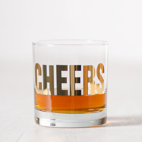 20k Gold Cheers Rocks Glasses