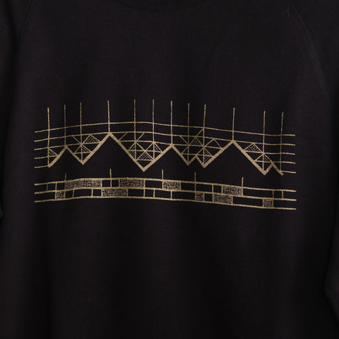 Mens Geometric Mountain Washed French Terry Sweatshirt