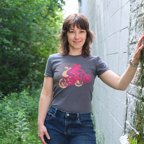 Women's Mountain  Bike Tee, Asphalt Ponytail