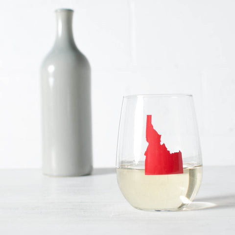 Idaho state silhouette stemless wine glass