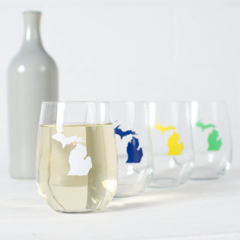 Custom Color State Stemless Wine Glass, set of 6