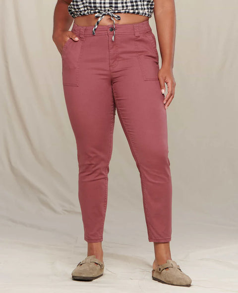 Toad&Co Earthworks Ankle Pants, color wild ginger, organic cotton.