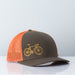 Road Bike Trucker Hat Goldenrod on Olive - Vital Industries